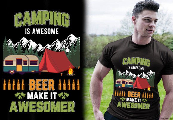 A Graphic Designer's Review of the Camping Beer T-shirt Vector