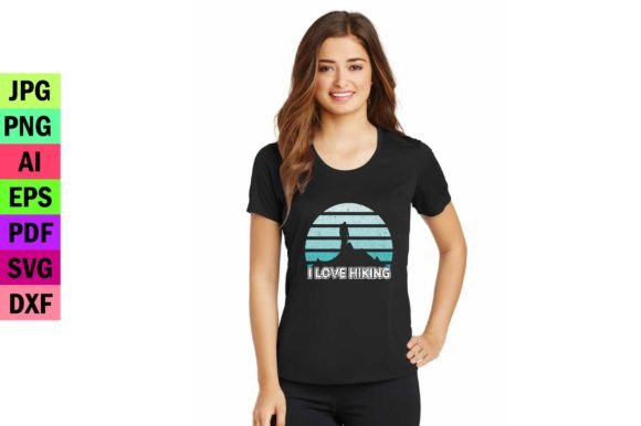 A Hiking T-shirt Design for Crafters and Print Templates