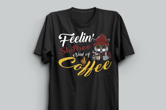 A Sloth and Coffee Design Asset for Graphics and Print Templates