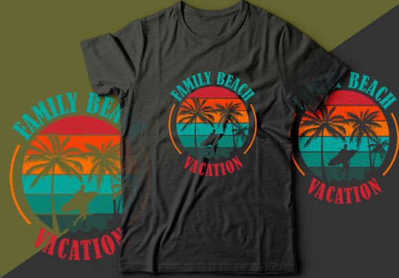 Coastal Graphics & Templates for Family Beach Vacation Tees