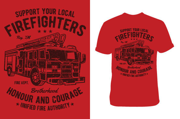 Firefighter Truck Graphics for Print Templates & Brand Expression